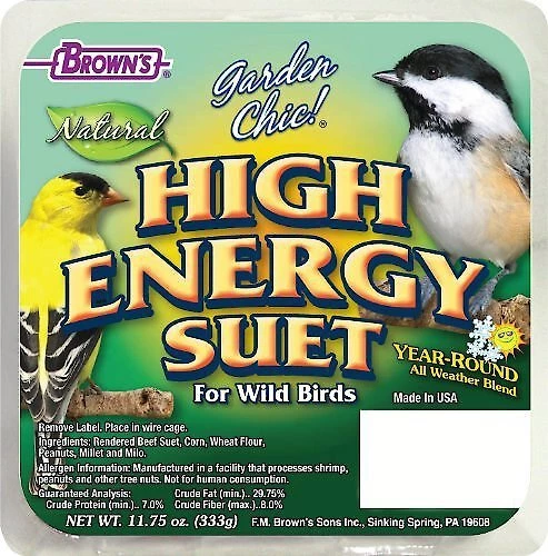 Brown's Garden Chic! High Energy Suet Wild Bird Food 1 Brown's Garden Chic! High Energy Suet Wild Bird Food