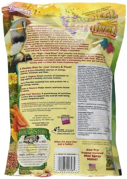 Brown's Tropical Carnival Canary & Finch Food 3 Brown's Tropical Carnival Canary & Finch Food - Image 3