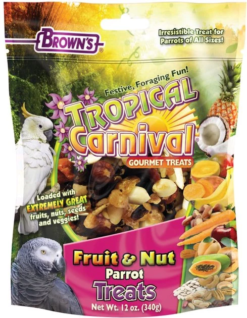 Brown's Tropical Carnival Fruit & Nut Parrot Bird Treats 1 Brown's Tropical Carnival Fruit & Nut Parrot Bird Treats