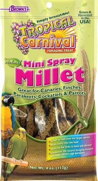 Brown's Tropical Carnival Mini Spray Millet Bird Treat 1 Brown's Tropical Carnival Mini Spray Millet Bird Treat