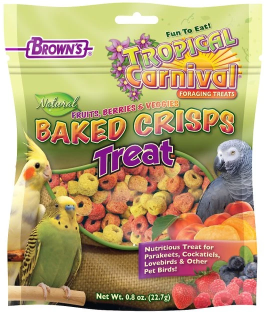 Brown's Tropical Carnival Natural Baked Crisps Bird Treats 1 Brown's Tropical Carnival Natural Baked Crisps Bird Treats