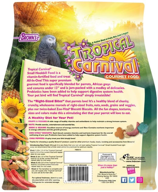 Brown's Tropical Carnival Gourmet Small Hookbill Food 2 Brown's Tropical Carnival Gourmet Small Hookbill Food - Image 2
