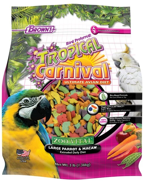 Brown's Tropical Carnival ZOO-Vital Large Parrot & Macaw Food 1 Brown's Tropical Carnival ZOO-Vital Large Parrot & Macaw Food